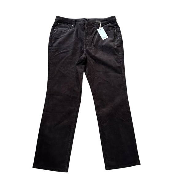 Quince Women’s Organic Stretch Corduroy Straight Leg Pants in Espresso Sz 16 NWT - Picture 1 of 10